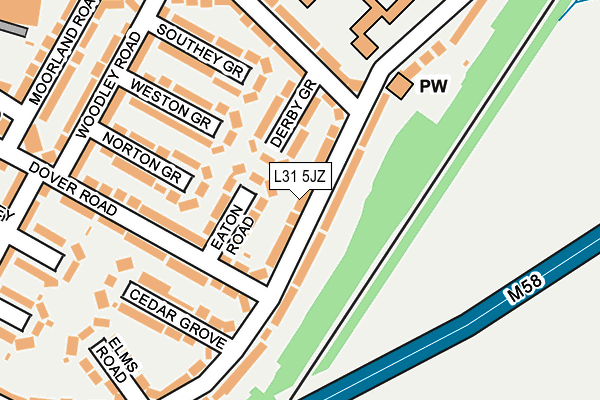 L31 5JZ map - OS OpenMap – Local (Ordnance Survey)