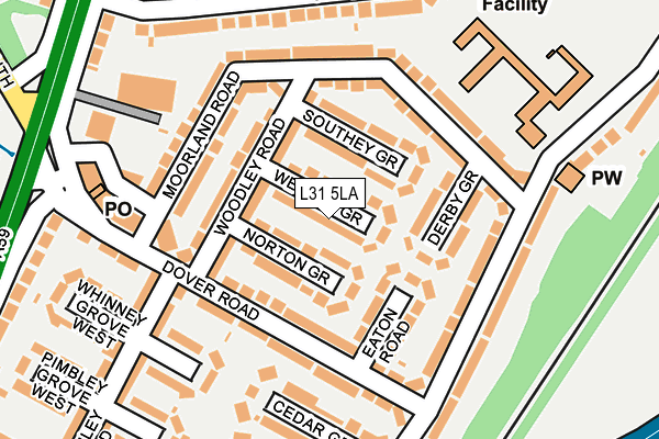 L31 5LA map - OS OpenMap – Local (Ordnance Survey)