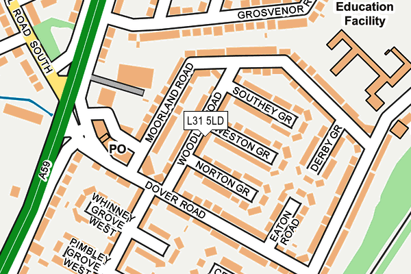 L31 5LD map - OS OpenMap – Local (Ordnance Survey)