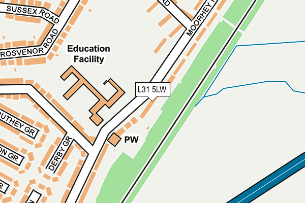 L31 5LW map - OS OpenMap – Local (Ordnance Survey)