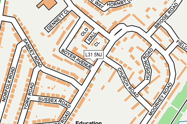L31 5NJ map - OS OpenMap – Local (Ordnance Survey)