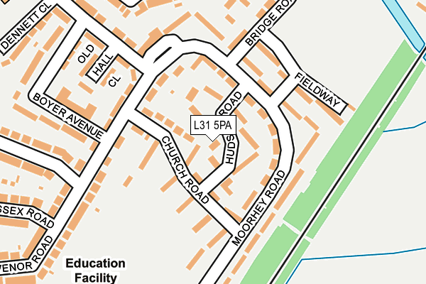 L31 5PA map - OS OpenMap – Local (Ordnance Survey)