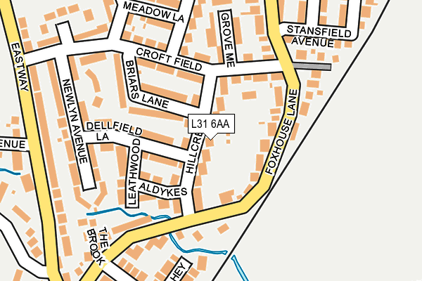 L31 6AA map - OS OpenMap – Local (Ordnance Survey)