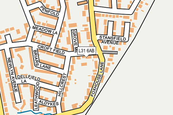 L31 6AB map - OS OpenMap – Local (Ordnance Survey)