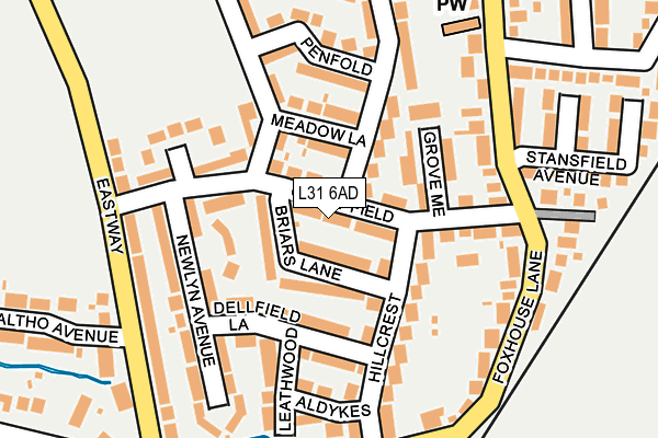 L31 6AD map - OS OpenMap – Local (Ordnance Survey)