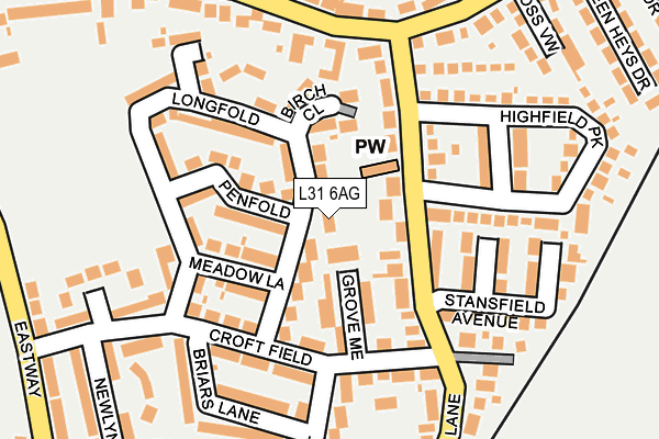 L31 6AG map - OS OpenMap – Local (Ordnance Survey)