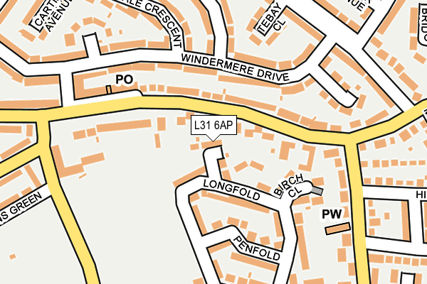 L31 6AP map - OS OpenMap – Local (Ordnance Survey)