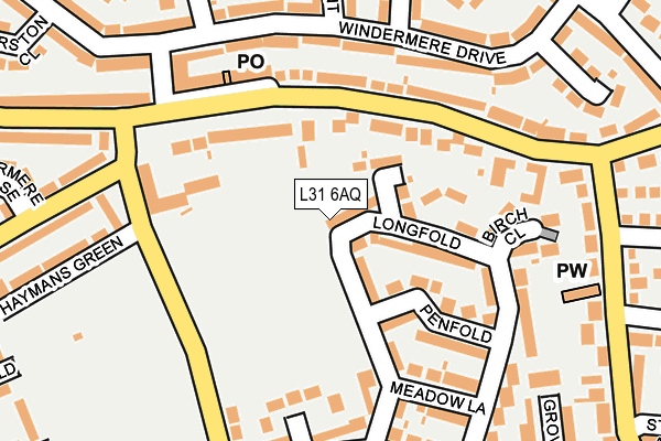 L31 6AQ map - OS OpenMap – Local (Ordnance Survey)