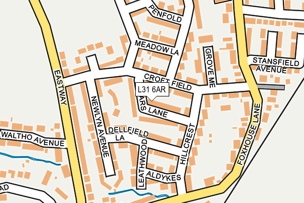 L31 6AR map - OS OpenMap – Local (Ordnance Survey)