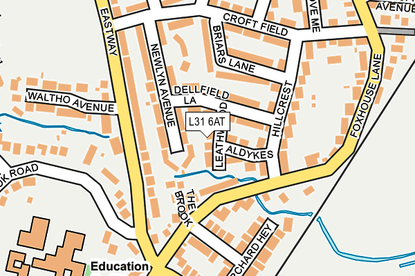 L31 6AT map - OS OpenMap – Local (Ordnance Survey)