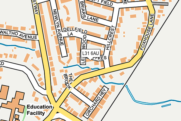L31 6AU map - OS OpenMap – Local (Ordnance Survey)