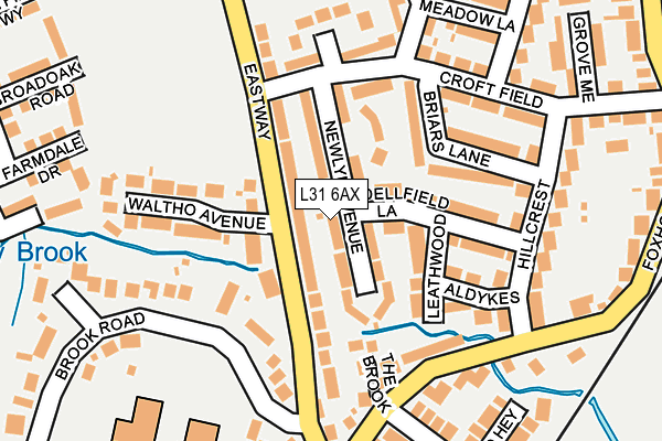 L31 6AX map - OS OpenMap – Local (Ordnance Survey)