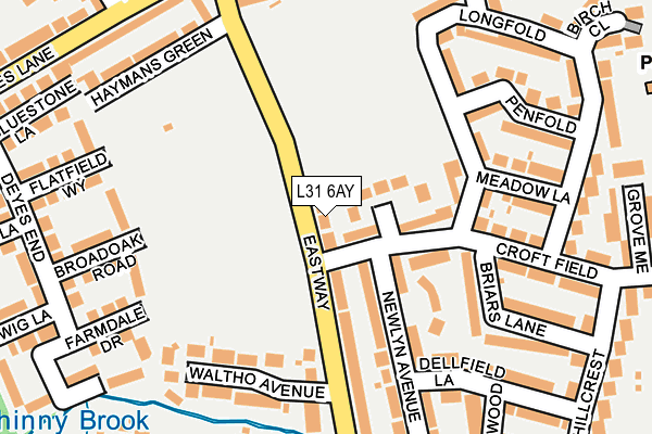 L31 6AY map - OS OpenMap – Local (Ordnance Survey)