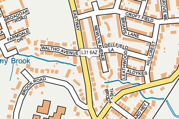 L31 6AZ map - OS OpenMap – Local (Ordnance Survey)