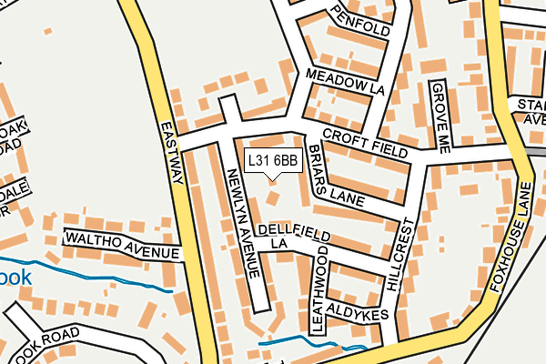 L31 6BB map - OS OpenMap – Local (Ordnance Survey)