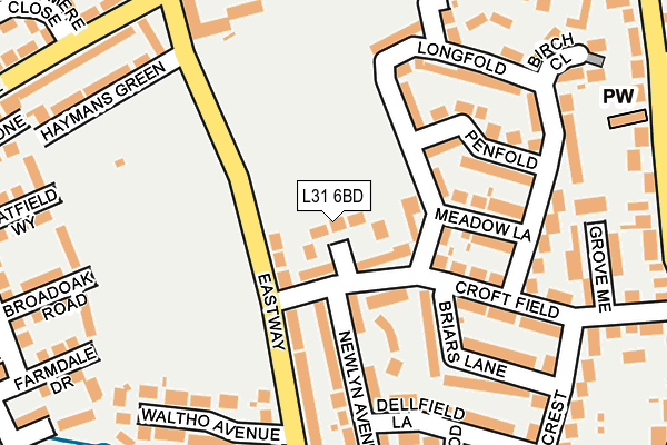 L31 6BD map - OS OpenMap – Local (Ordnance Survey)