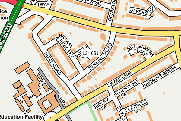 L31 6BJ map - OS OpenMap – Local (Ordnance Survey)