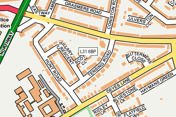 L31 6BP map - OS OpenMap – Local (Ordnance Survey)