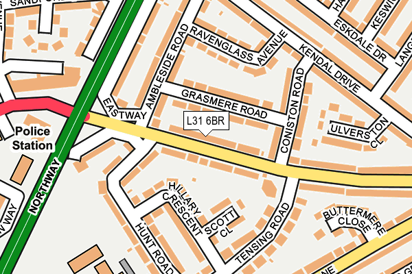 L31 6BR map - OS OpenMap – Local (Ordnance Survey)