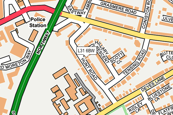 L31 6BW map - OS OpenMap – Local (Ordnance Survey)