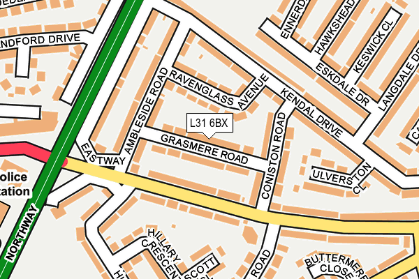 L31 6BX map - OS OpenMap – Local (Ordnance Survey)