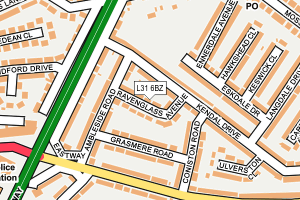 L31 6BZ map - OS OpenMap – Local (Ordnance Survey)