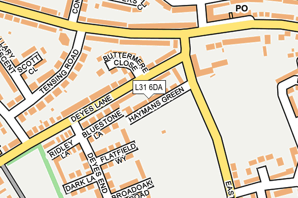 L31 6DA map - OS OpenMap – Local (Ordnance Survey)
