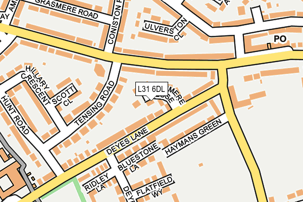 L31 6DL map - OS OpenMap – Local (Ordnance Survey)