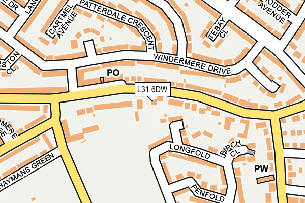 L31 6DW map - OS OpenMap – Local (Ordnance Survey)