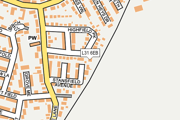 L31 6EB map - OS OpenMap – Local (Ordnance Survey)