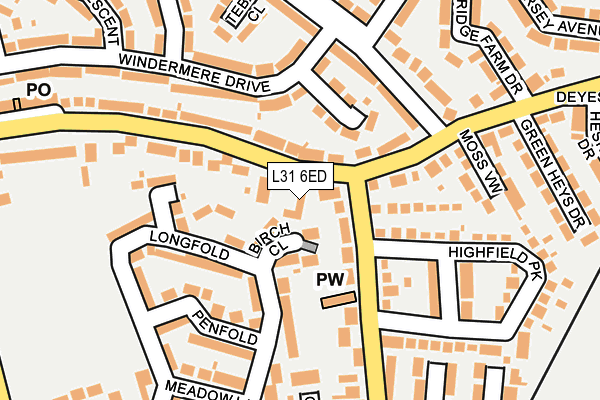 L31 6ED map - OS OpenMap – Local (Ordnance Survey)