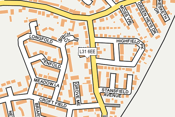 L31 6EE map - OS OpenMap – Local (Ordnance Survey)