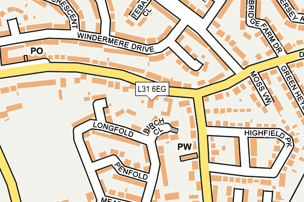 L31 6EG map - OS OpenMap – Local (Ordnance Survey)