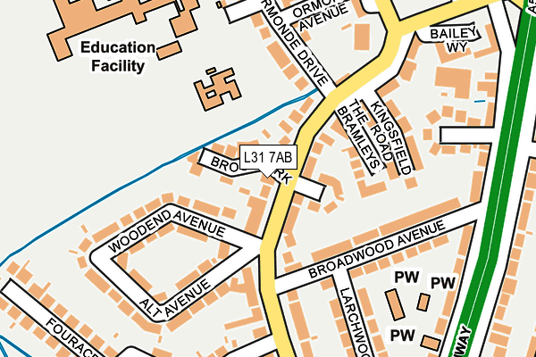 L31 7AB map - OS OpenMap – Local (Ordnance Survey)