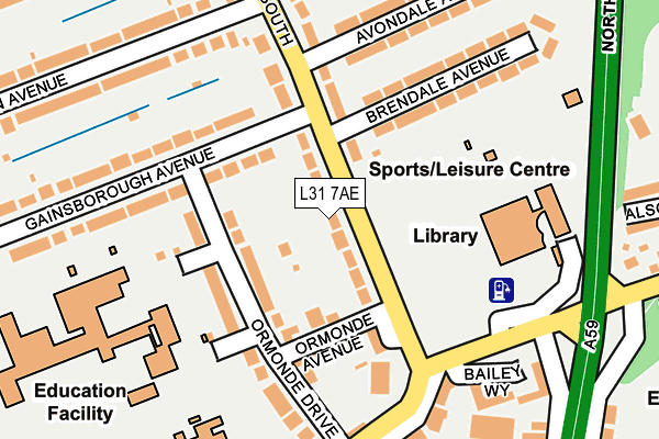 L31 7AE map - OS OpenMap – Local (Ordnance Survey)