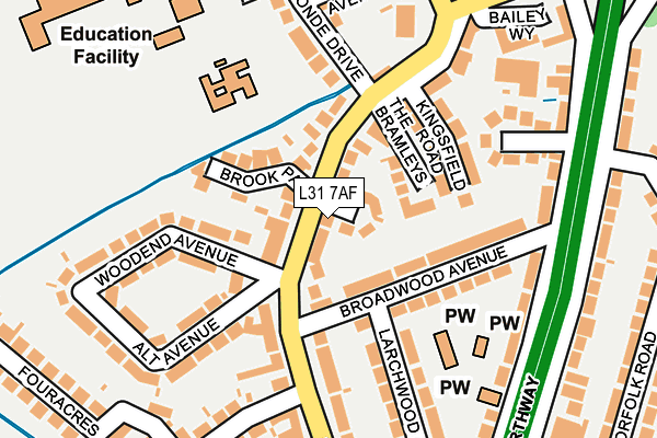 L31 7AF map - OS OpenMap – Local (Ordnance Survey)