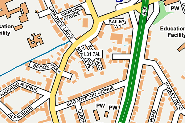 L31 7AL map - OS OpenMap – Local (Ordnance Survey)