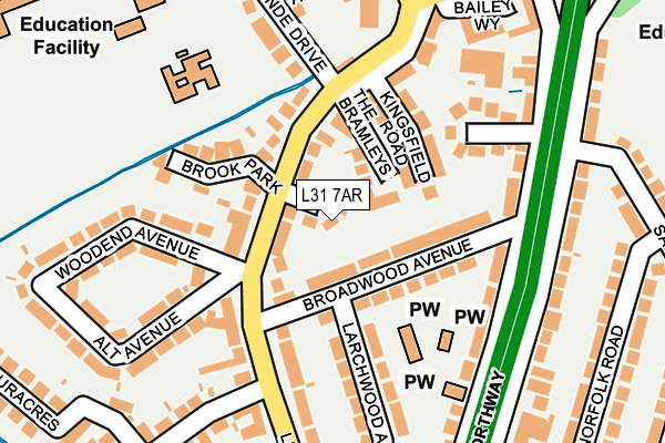 L31 7AR map - OS OpenMap – Local (Ordnance Survey)