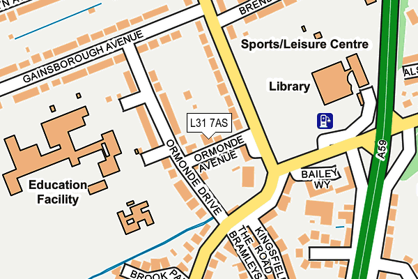 L31 7AS map - OS OpenMap – Local (Ordnance Survey)