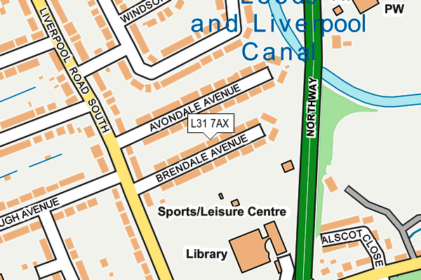 L31 7AX map - OS OpenMap – Local (Ordnance Survey)