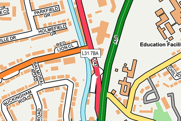 L31 7BA map - OS OpenMap – Local (Ordnance Survey)