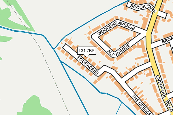 L31 7BP map - OS OpenMap – Local (Ordnance Survey)