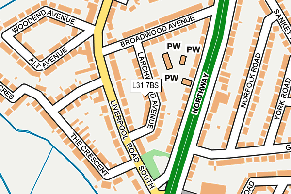 L31 7BS map - OS OpenMap – Local (Ordnance Survey)