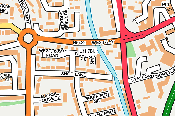 L31 7BU map - OS OpenMap – Local (Ordnance Survey)