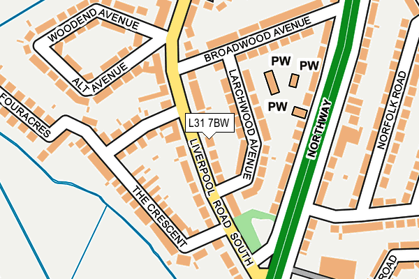 L31 7BW map - OS OpenMap – Local (Ordnance Survey)