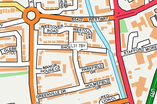L31 7BY map - OS OpenMap – Local (Ordnance Survey)