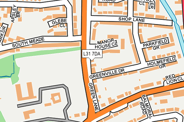 L31 7DA map - OS OpenMap – Local (Ordnance Survey)