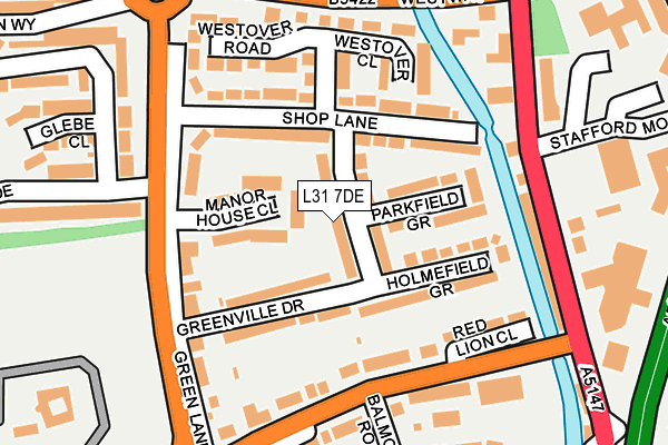 L31 7DE map - OS OpenMap – Local (Ordnance Survey)