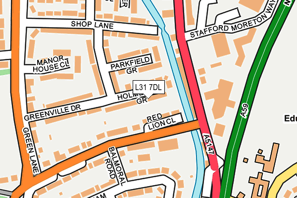 L31 7DL map - OS OpenMap – Local (Ordnance Survey)