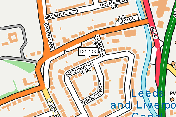 L31 7DR map - OS OpenMap – Local (Ordnance Survey)
